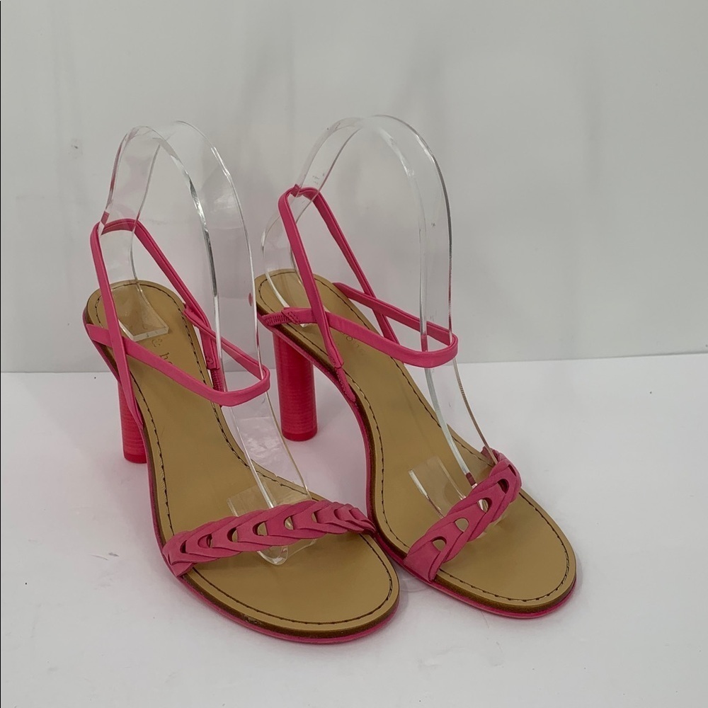 Rag & Bone Infinity leather sandal shoe strappy heel pink slingback new 37.5 7 - Picture 2 of 6
